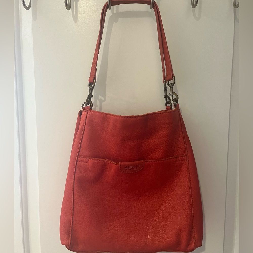 American Leather Red Genuine Leather Purse